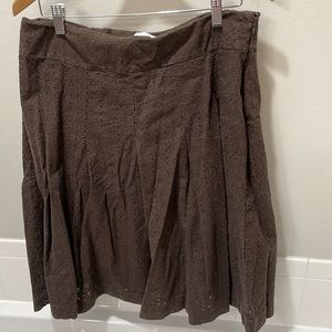 Charter Club Brown Cotton Eyelet Skirt Sz 14